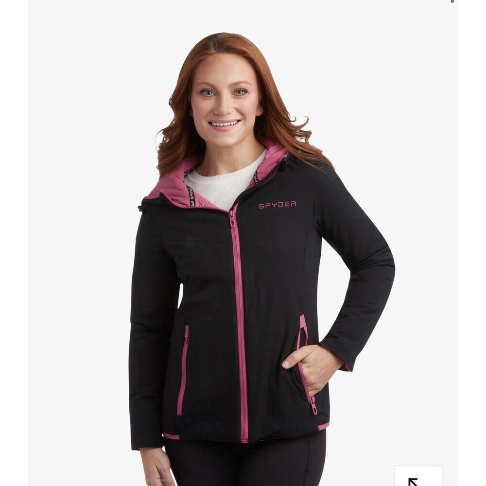 Spyder Women's Spyderlite Black Jacket Medium NWT Lightweight Wind Water Resis.